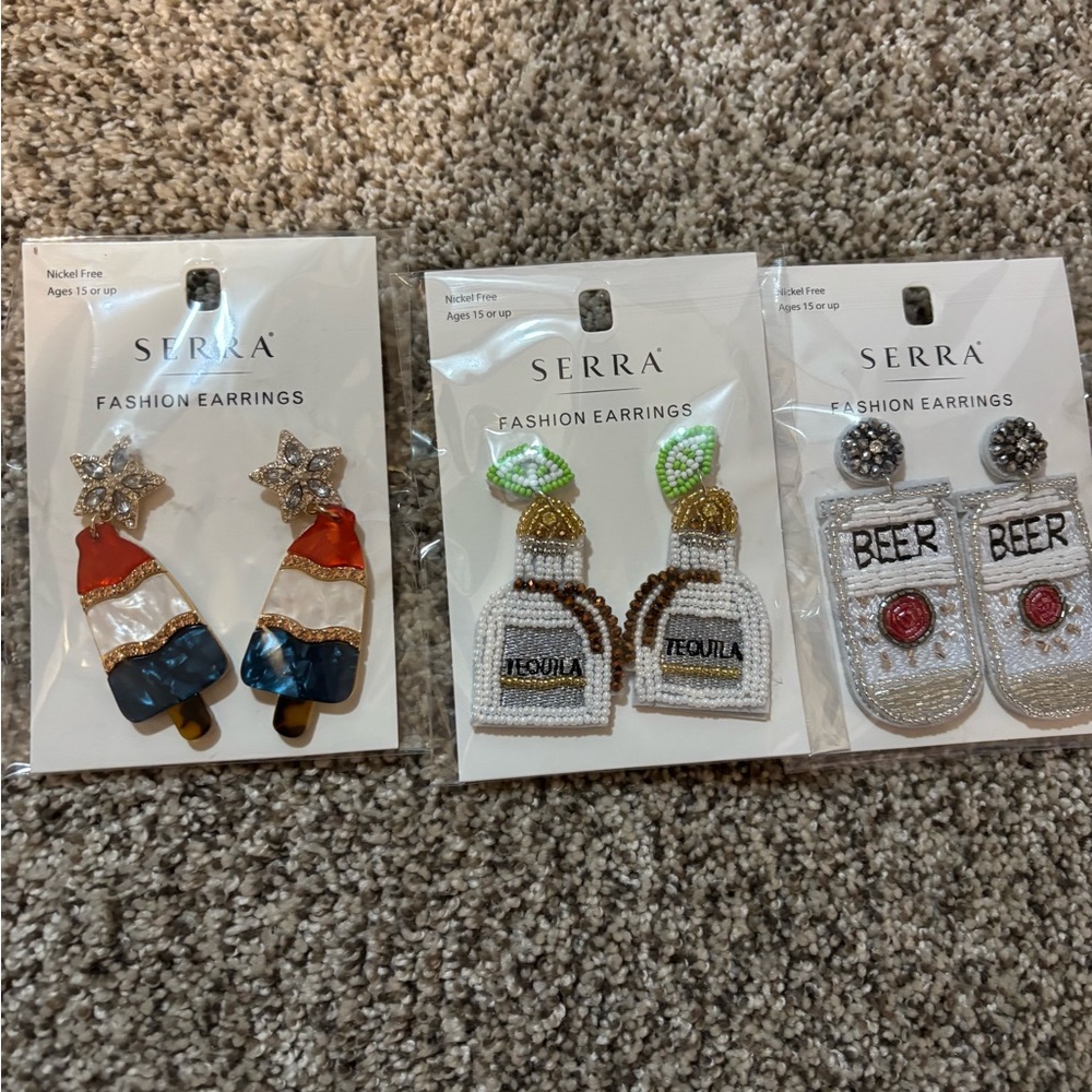 Serra Fashion Earrings - Set of 3